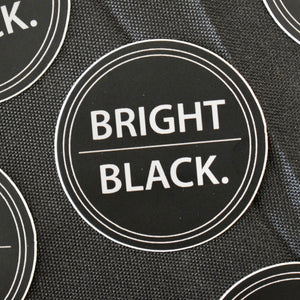 Bright Black Sticker (circle)