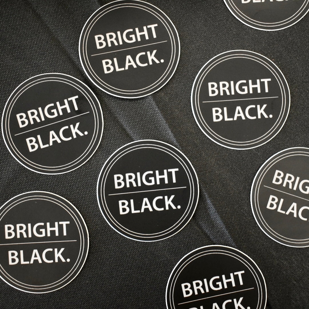 Bight Back Sticker Bright Black Sticker (circle) – Bright Black.